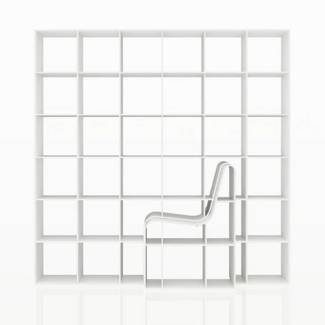 White Lacquered Chair Bookcase | Alias Bookchair | Italianfurniture.com