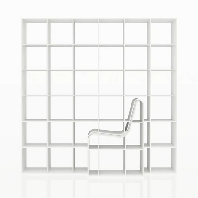 White Lacquered Chair Bookcase | Alias Bookchair | Italianfurniture.com