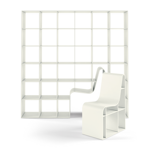 White Lacquered Chair Bookcase | Alias Bookchair | Italianfurniture.com