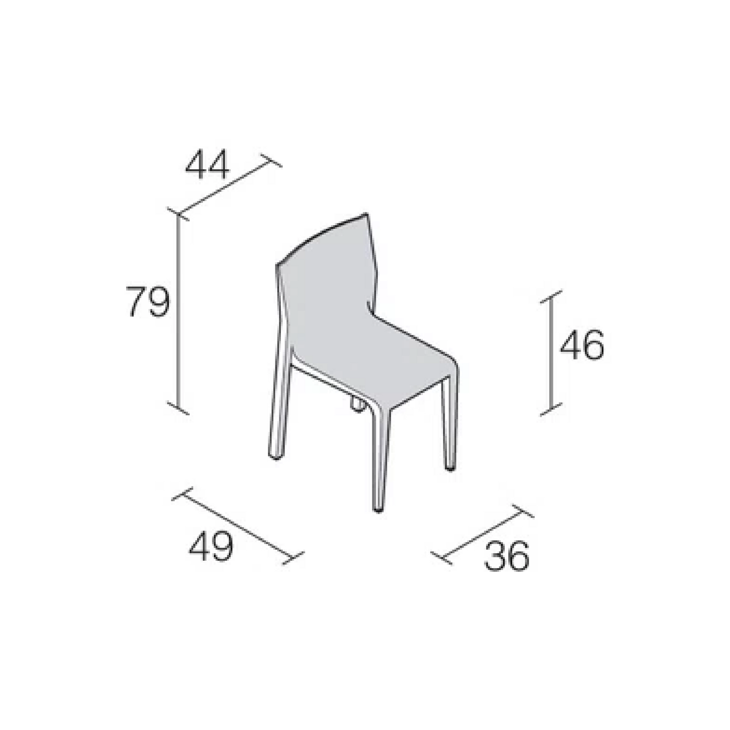 Italian Designer Leather Side Chair | Alias Laleggera