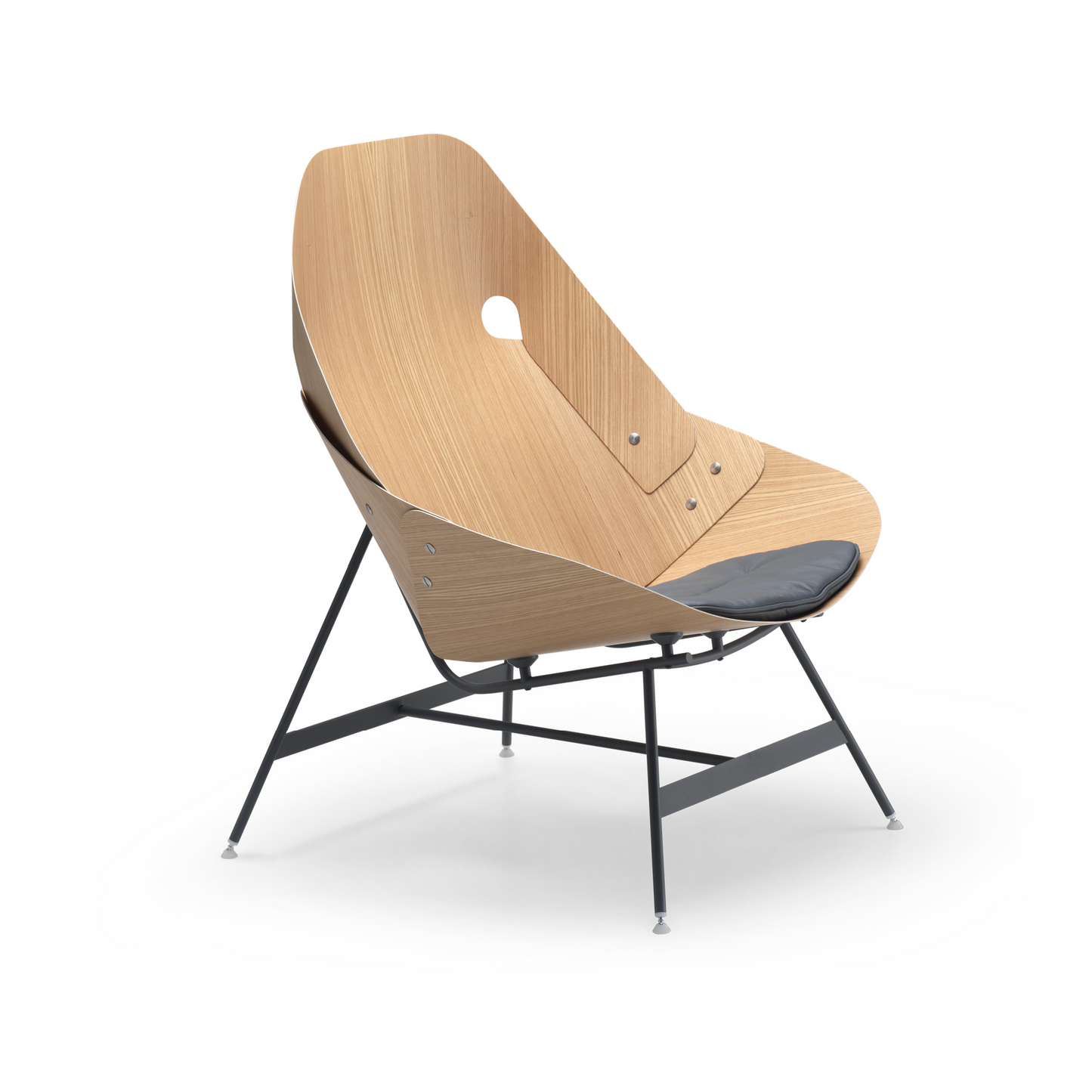 Oak Veneered Lounge Armchair | Alias Time | Italianfurniture.com