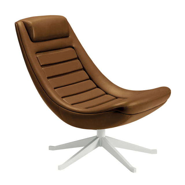 Reclined Leather Lounge Chair | Alias Manzù | Italianfurniture.com