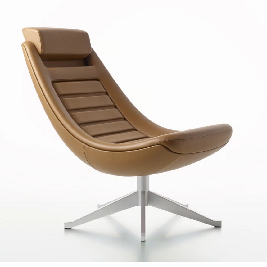 Reclined Leather Lounge Chair | Alias Manzù | Italianfurniture.com