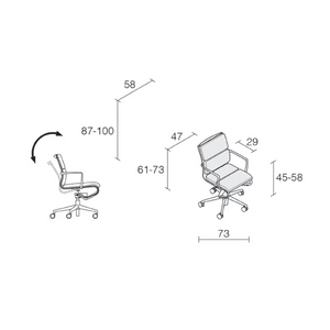 Swivel Desk Chair with Low Armrest | Alias | Italianfurniture.com