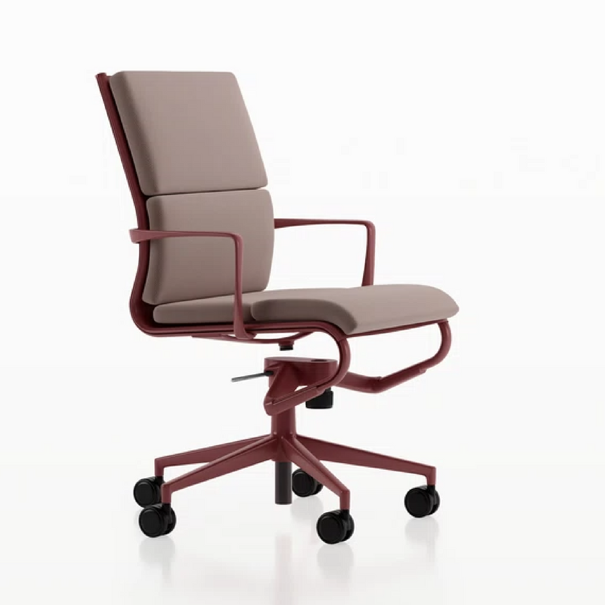 Upholstered Swivel Office Armchair | Alias Rollingframe | Italianfurniture.com