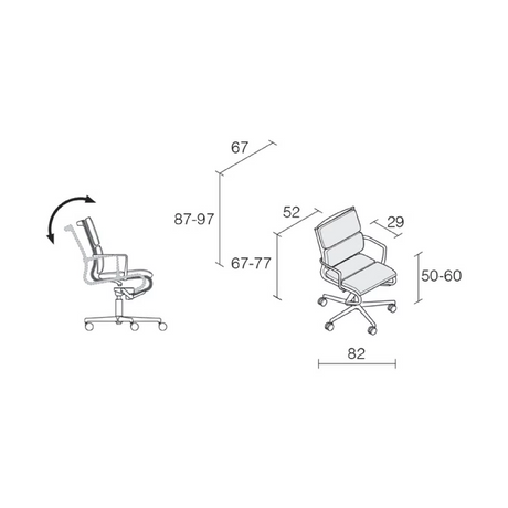 Swivel Desk Chair with Armrest | Alias Rollingframe | Italianfurniture.com