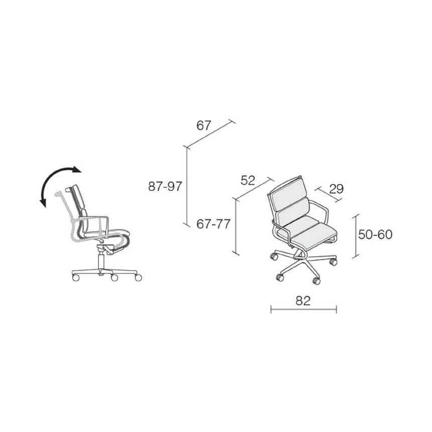 Swivel Desk Chair with Armrest | Alias Rollingframe | Italianfurniture.com