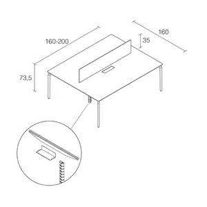 Dividing Panel Office Desk | Alias TEC | Italianfurniture.com