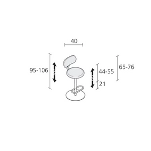 Adjustable Swivel bar Stool | Alias Atlas | Italianfurniture.com