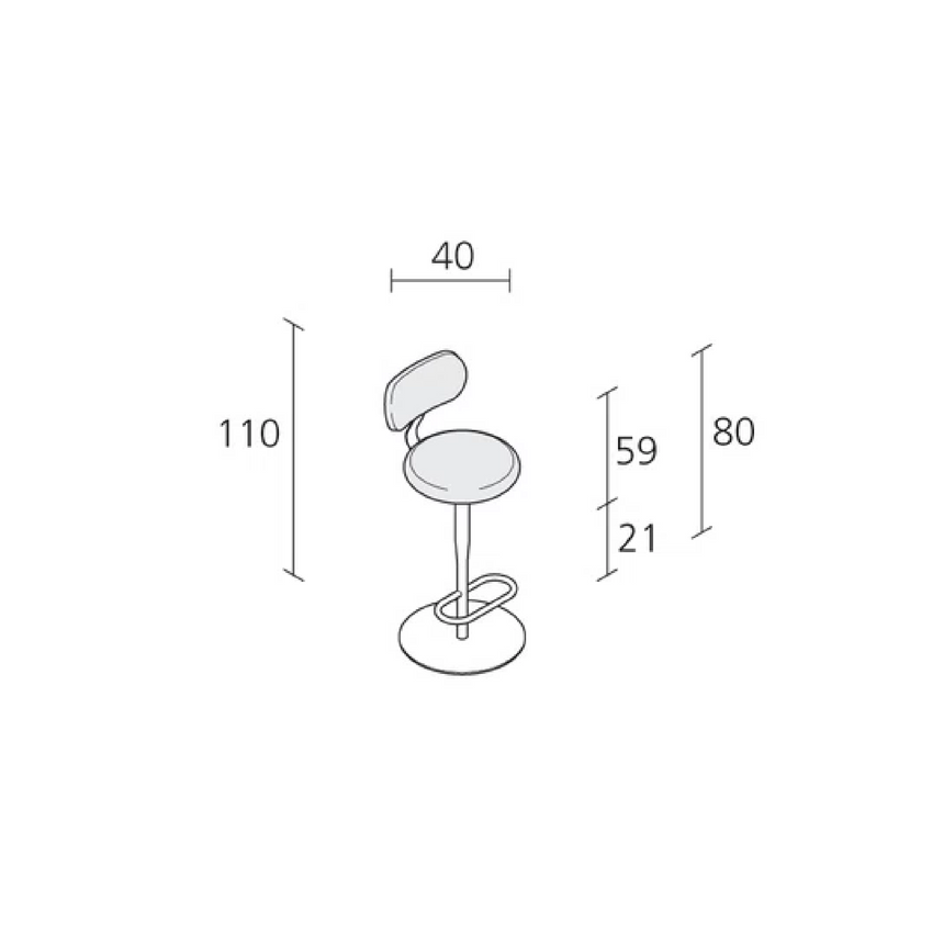 High Swivel Bar Stool | Alias Atlas | Italianfurniture.com