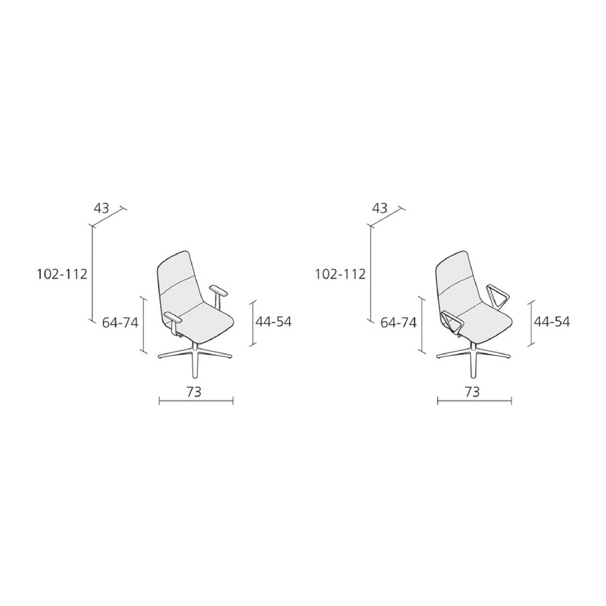 Swivel Medium Office Armchair | Alias Slim | Italianfurniture.com