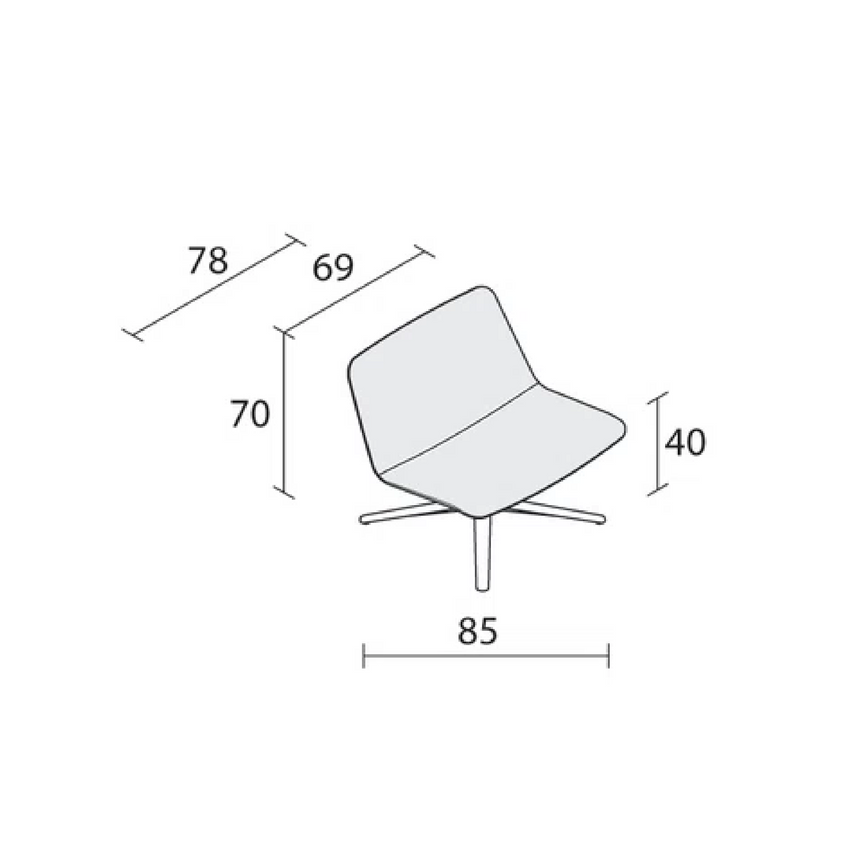 Minimalist Low Swivel Easy Chair | Alias Slim | Italianfurniture.com