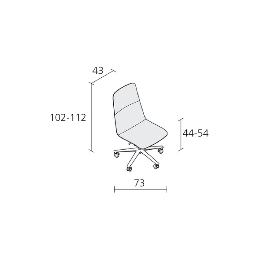 Upholstered Slim Desk Chair | Alias Medium | Italianfurniture.com