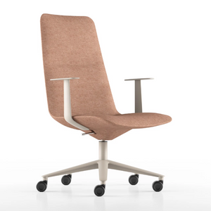 Upholstered Slim Desk Chair with Armrest | Alias | Italianfurniture.com