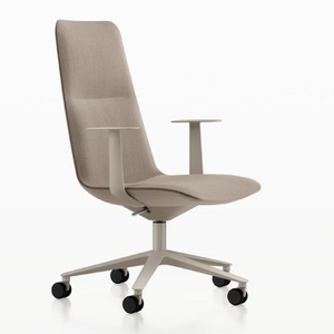 Upholstered Slim Desk Chair with Armrest | Alias | Italianfurniture.com