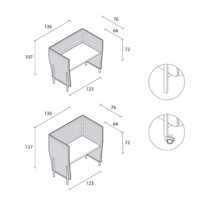 Fabric Covered Panel Desk S | Alias Eleven | Italianfurniture.com