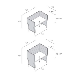 eleven high desk adjustable - 54"H | Italianfurniture.com