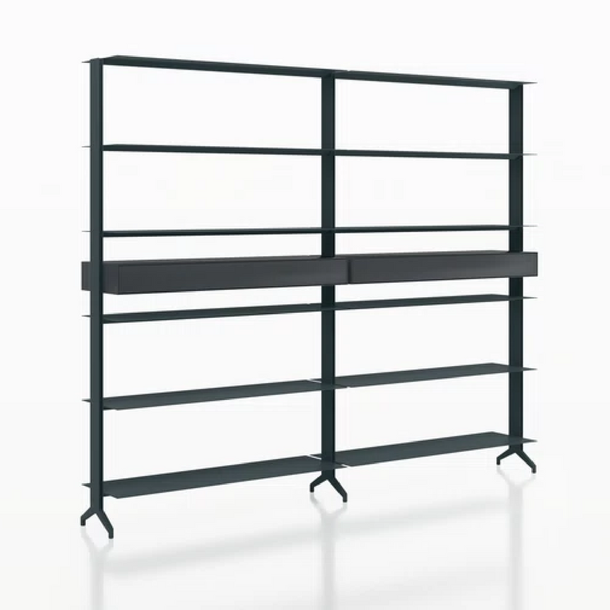 Extruded Aluminium 2-Drawer Bookshelf | Alias Aline | Italianfurniture.com