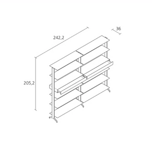 Extruded Aluminium 2-Drawer Bookshelf | Alias Aline | Italianfurniture.com