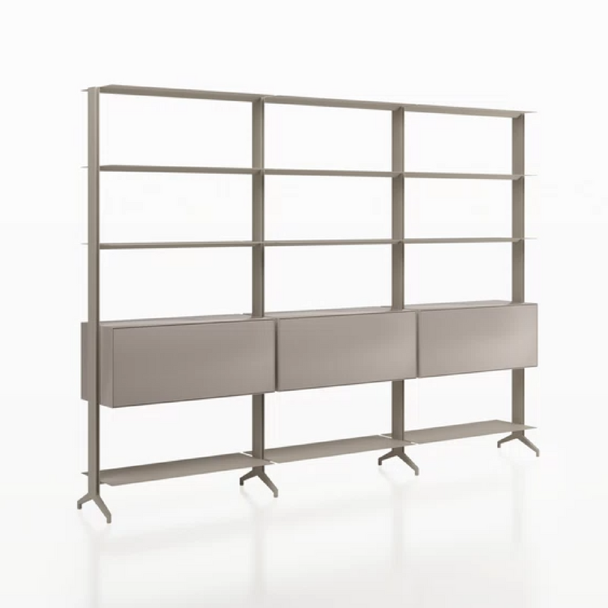 Aluminium 3-Drawer Adjustable Bookshelf | Alias Aline | ItalianFurniture.com