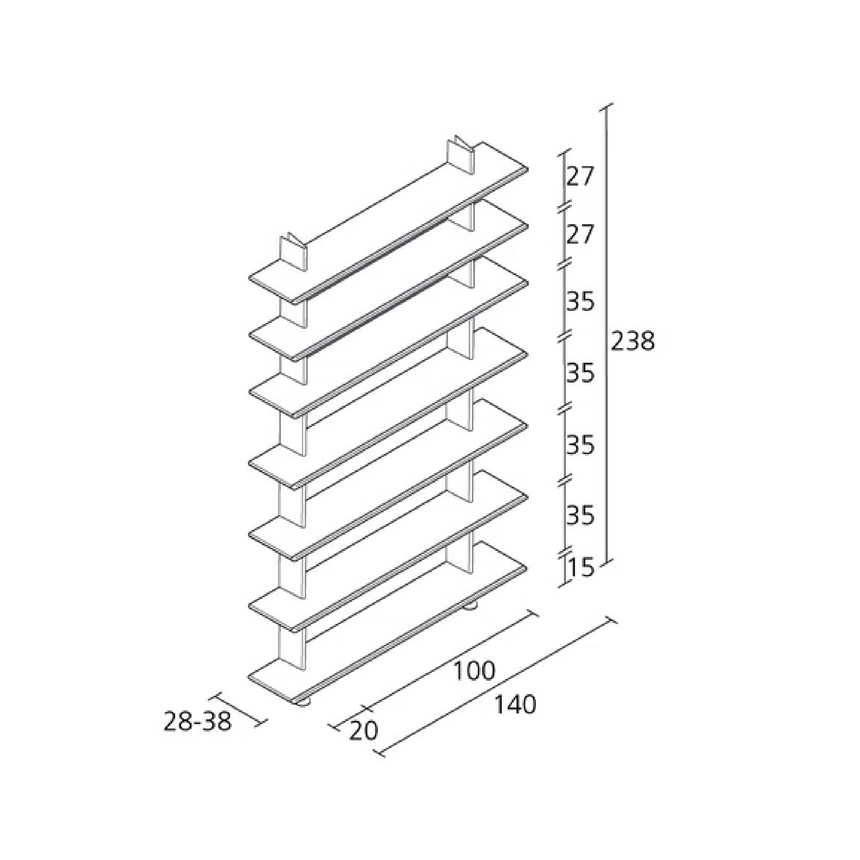 Oak Vertical Bookshelf | Alias Hub | Italianfurniture.com