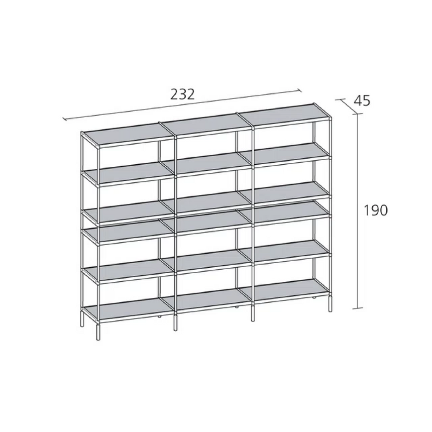 Oak 3-Column Bookshelf | Alias SEC_lib020 | ItalianFurniture.com