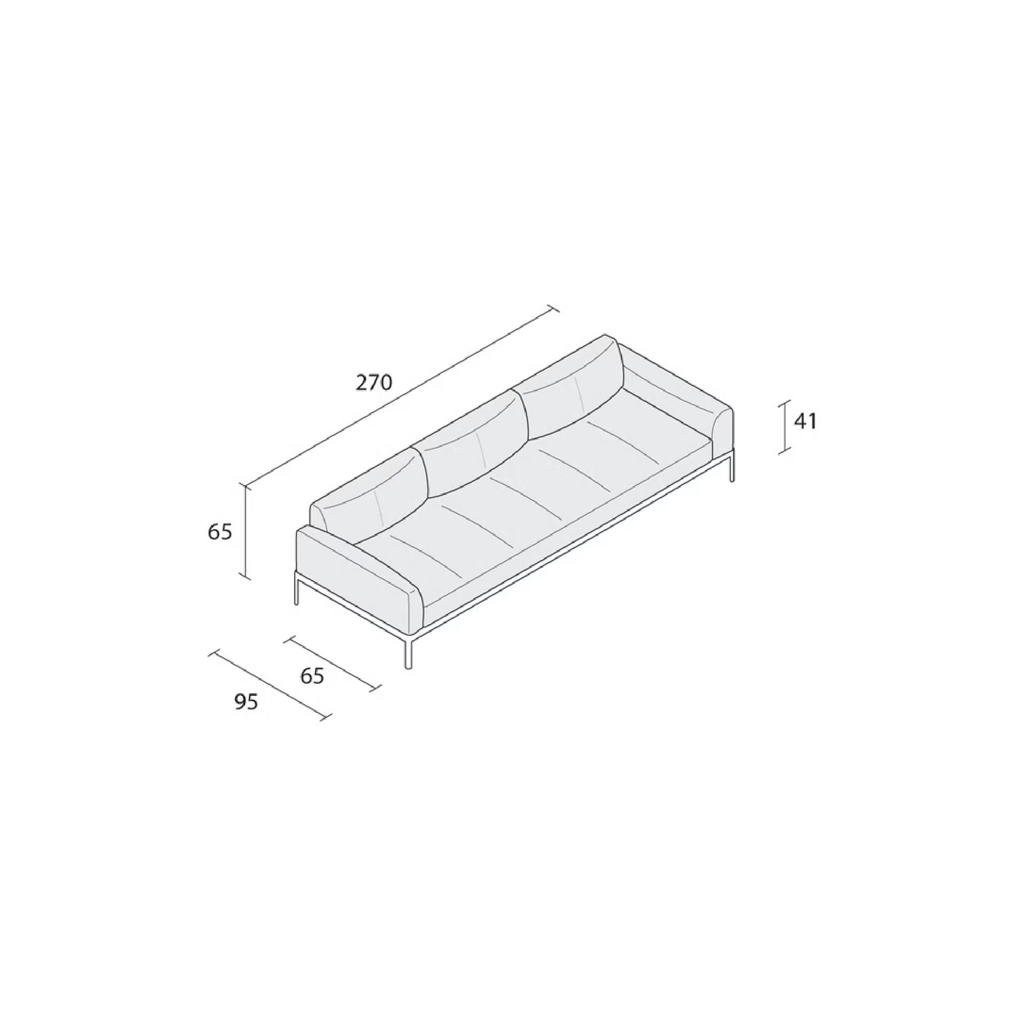 Lacquered Base 3-Seater Sofa | Alias Aluzen 3