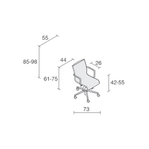 5-Spoke Swivel Office Armchair | Alias Rollingframe | Italianfurniture.com