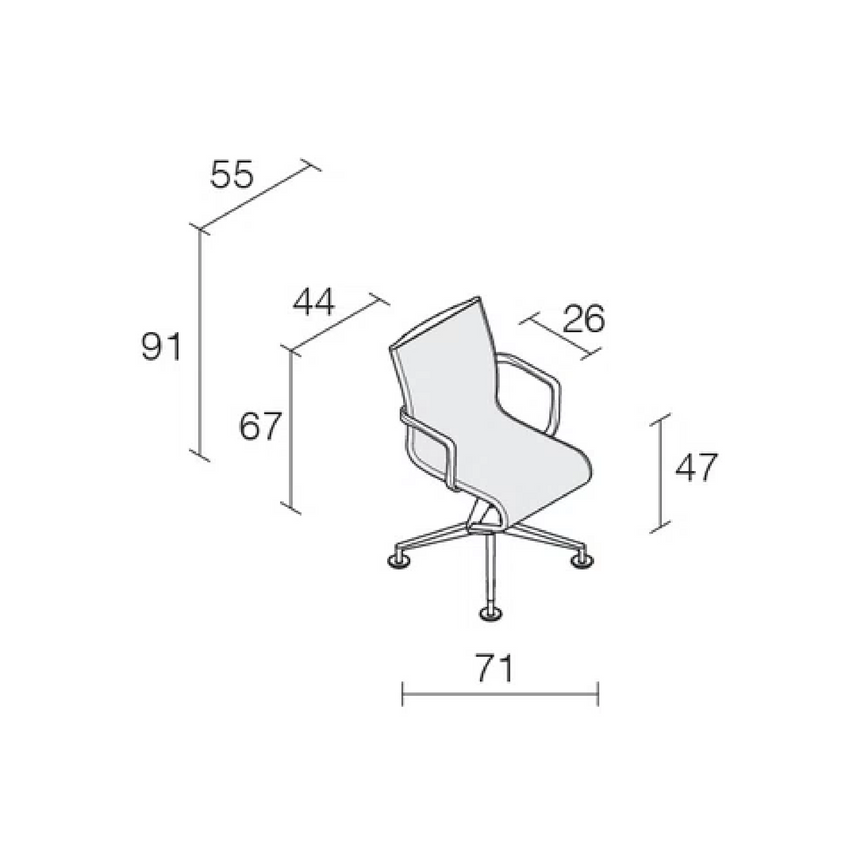 Mesh Swivel Conference Armchair | Alias Meetingframe | Italianfurniture.com