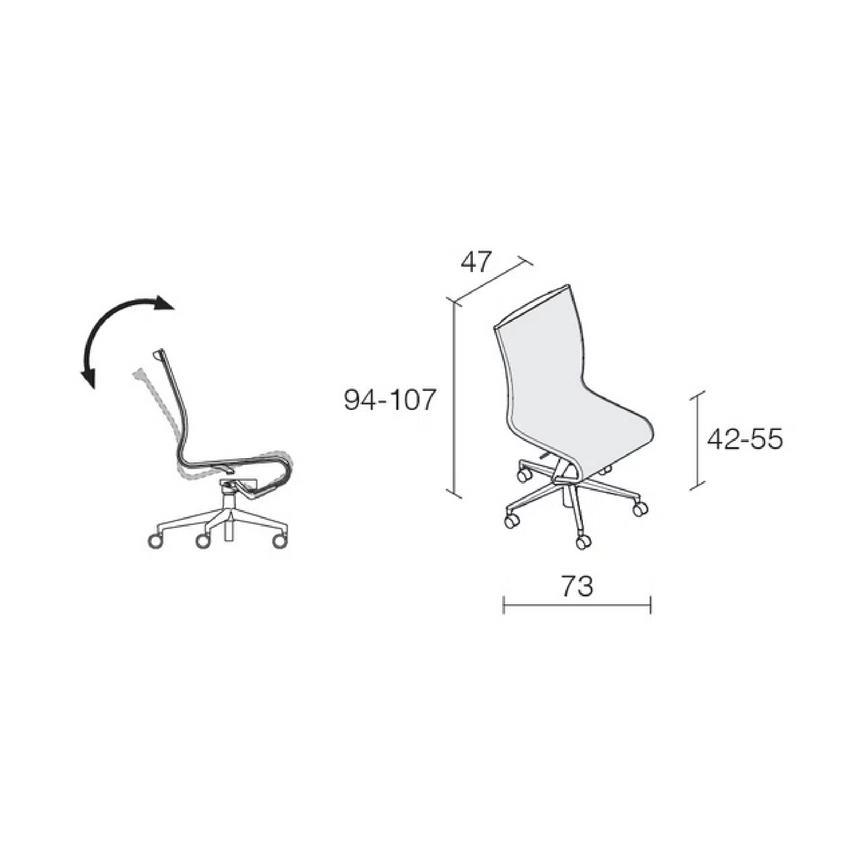 Wheeled Swivel Office Chair | Alias Rollingframe | Italianfurniture.com