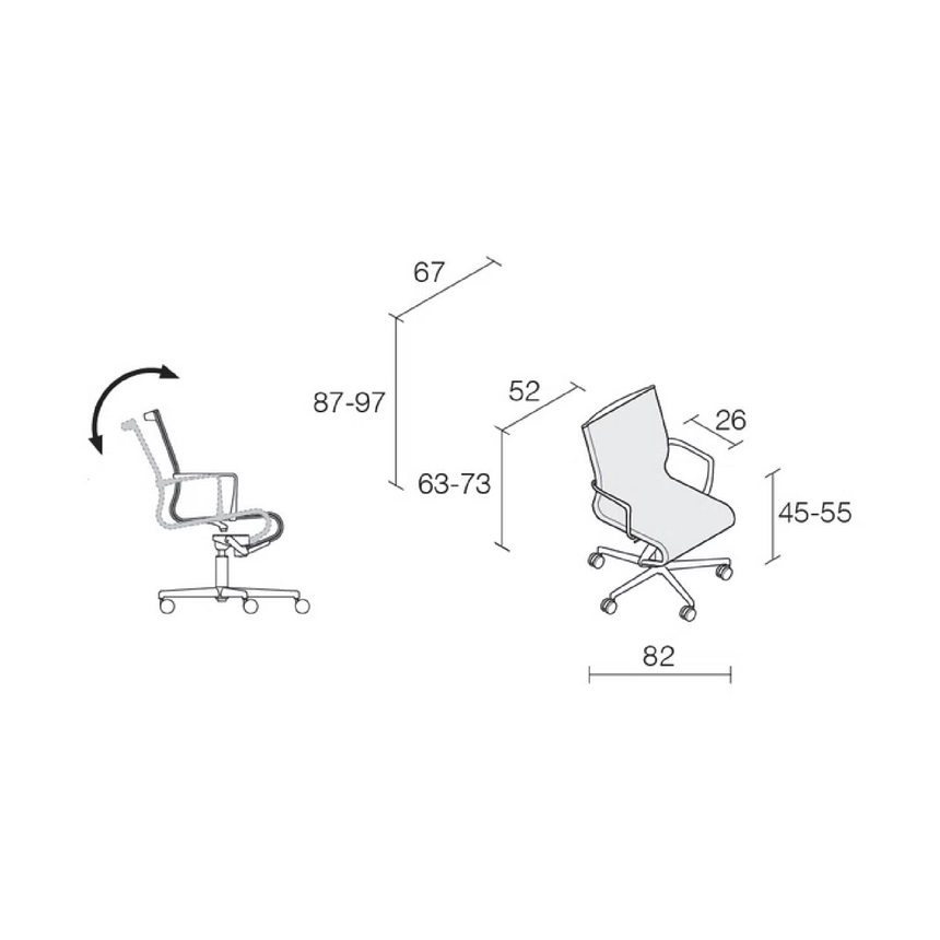 5-Spoke Base Swivel Armchair | Alias Rollingframe | Italianfurniture.com