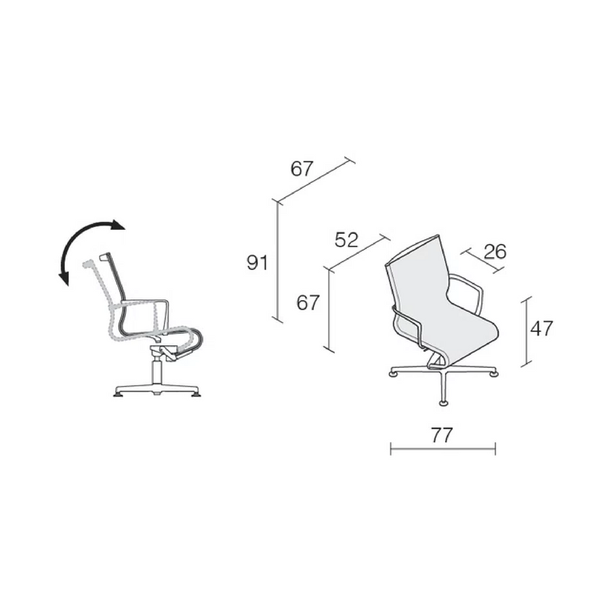 Aluminium Swivel Conference Armchair | Alias | Italianfurniture.com