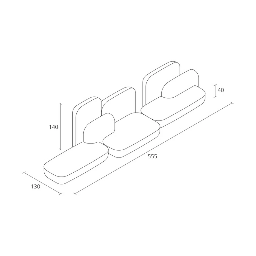 Italian Modular Standard Sofa | Alias Okome O08 | Italianfurniture.com