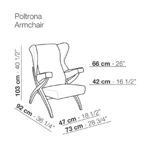 Modern Wingback Lounge Chair | Arflex Fiorenza