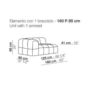 Square Stitched Modular Sofa | Arflex Strips | Italianfurniture.com