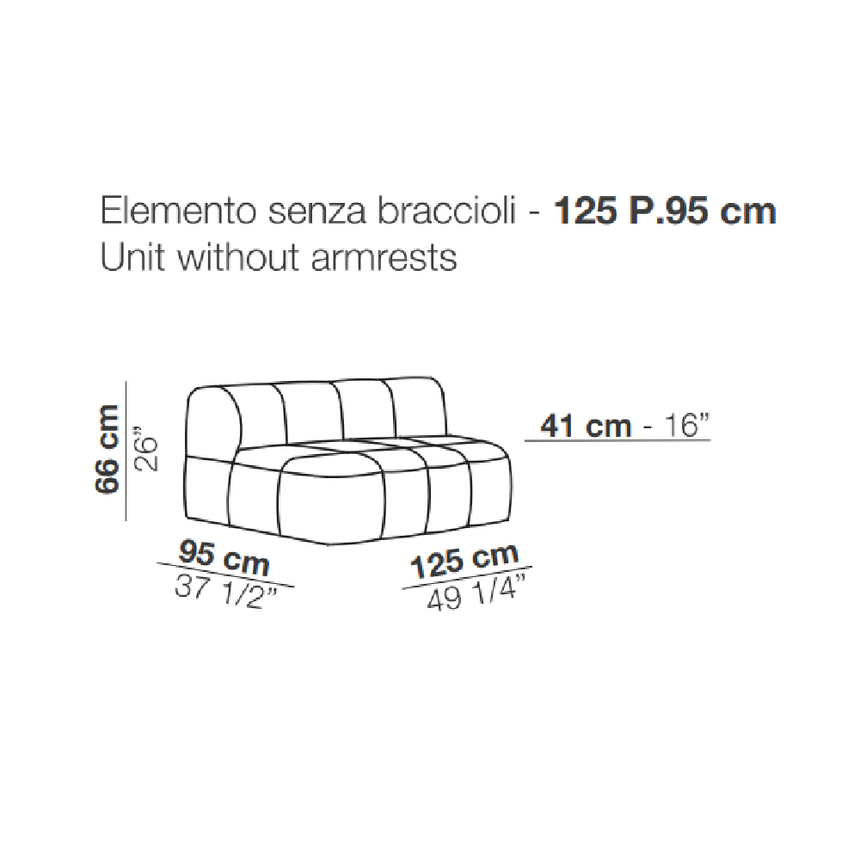 Square Stitched Modular Sofa | Arflex Strips | Italianfurniture.com