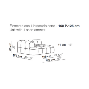 Short Armrest Modular Sofa | Arflex Strips | Italianfurniture.com