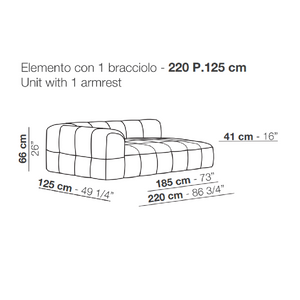 Modular Square Stitched Sofa | Arflex Strips | Italianfurniture.com