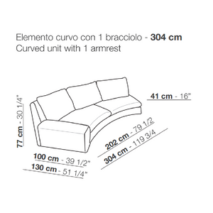 Fabric Upholstered Curved Sofa | Arflex Ben Ben | Italianfurniture.com