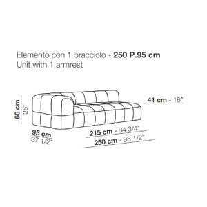 Square Stitched Modular Sofa | Arflex Strips | Italianfurniture.com