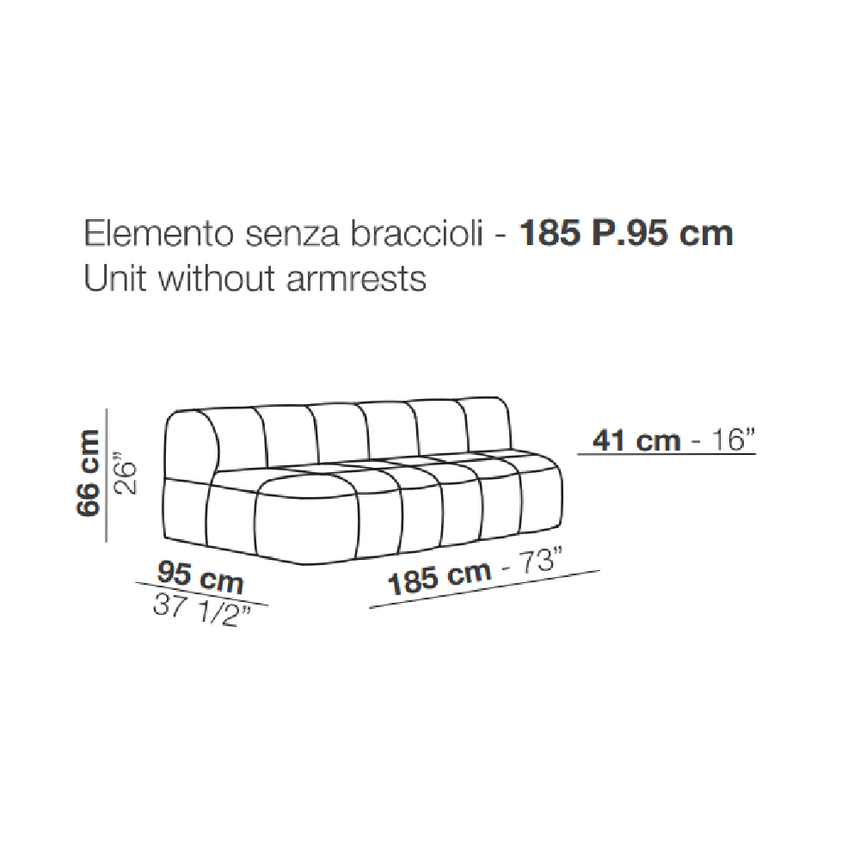 Square Stitched Modular Sofa | Arflex Strips | Italianfurniture.com