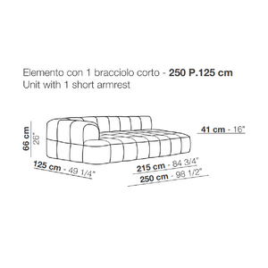 Short Armrest Modular Sofa | Arflex Strips | Italianfurniture.com
