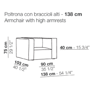 Piping Detail Lounge Armchair | Arflex Marechiaro