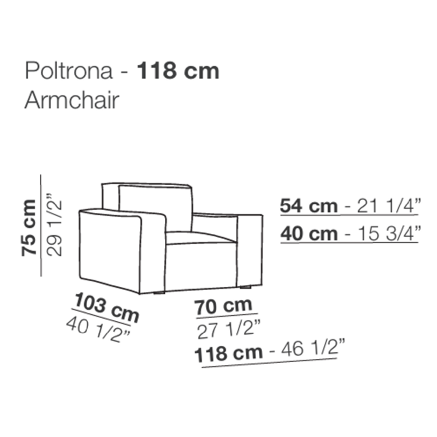 Piping Detail Lounge Armchair | Arflex Marechiaro