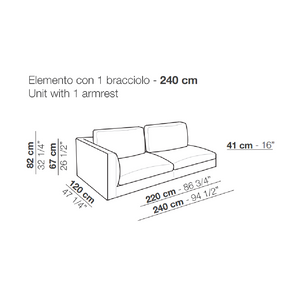 Neutral Toned High Armrest Sofa | Arflex Rendez-Vous | Italianfurniture.com