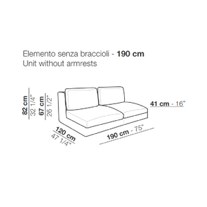 Neutral Toned Low Armrest Sofa | Arflex Rendez-Vous | Italianfurniture.com