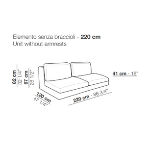 Neutral Toned Low Armrest Sofa | Arflex Rendez-Vous | Italianfurniture.com