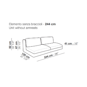 Neutral Toned Low Armrest Sofa | Arflex Rendez-Vous | Italianfurniture.com