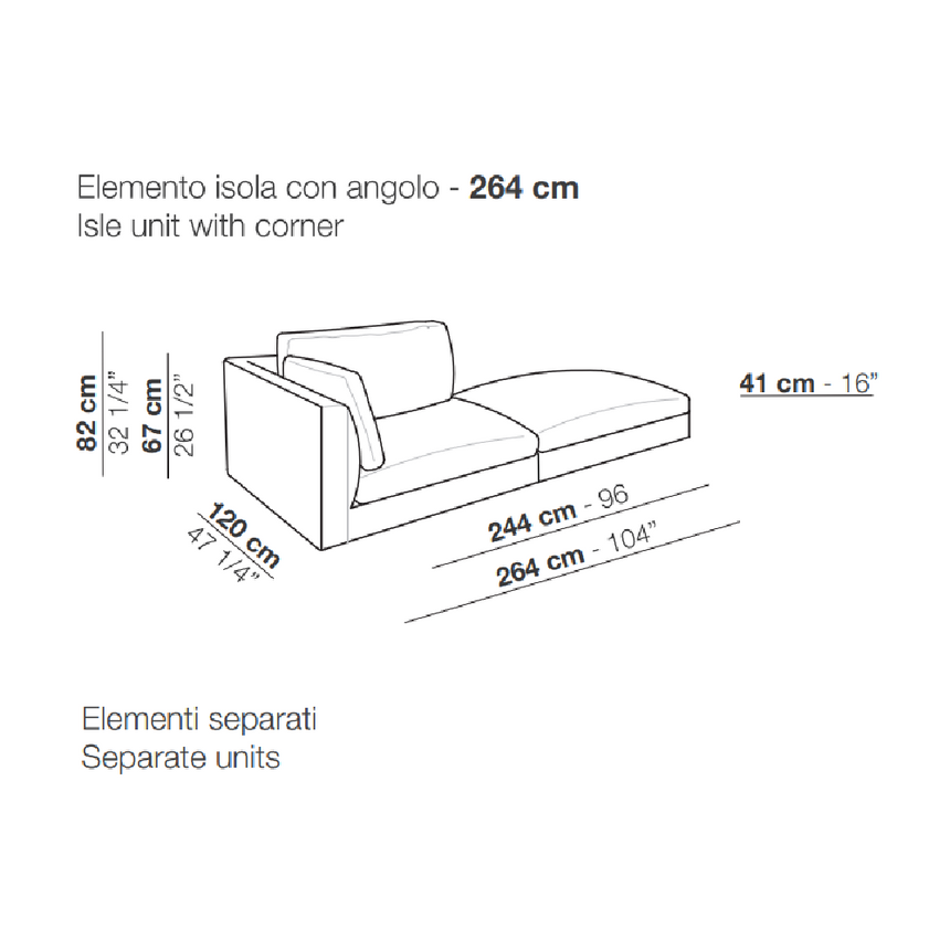 Neutral Toned Corner Sofa | Arflex Rendez-Vous | Italianfurniture.com