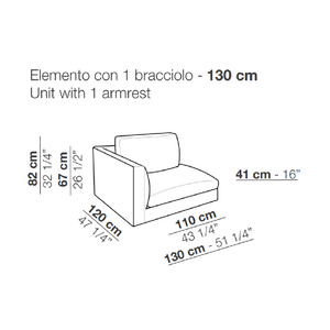 Neutral Toned High Armrest Sofa | Arflex Rendez-Vous | Italianfurniture.com